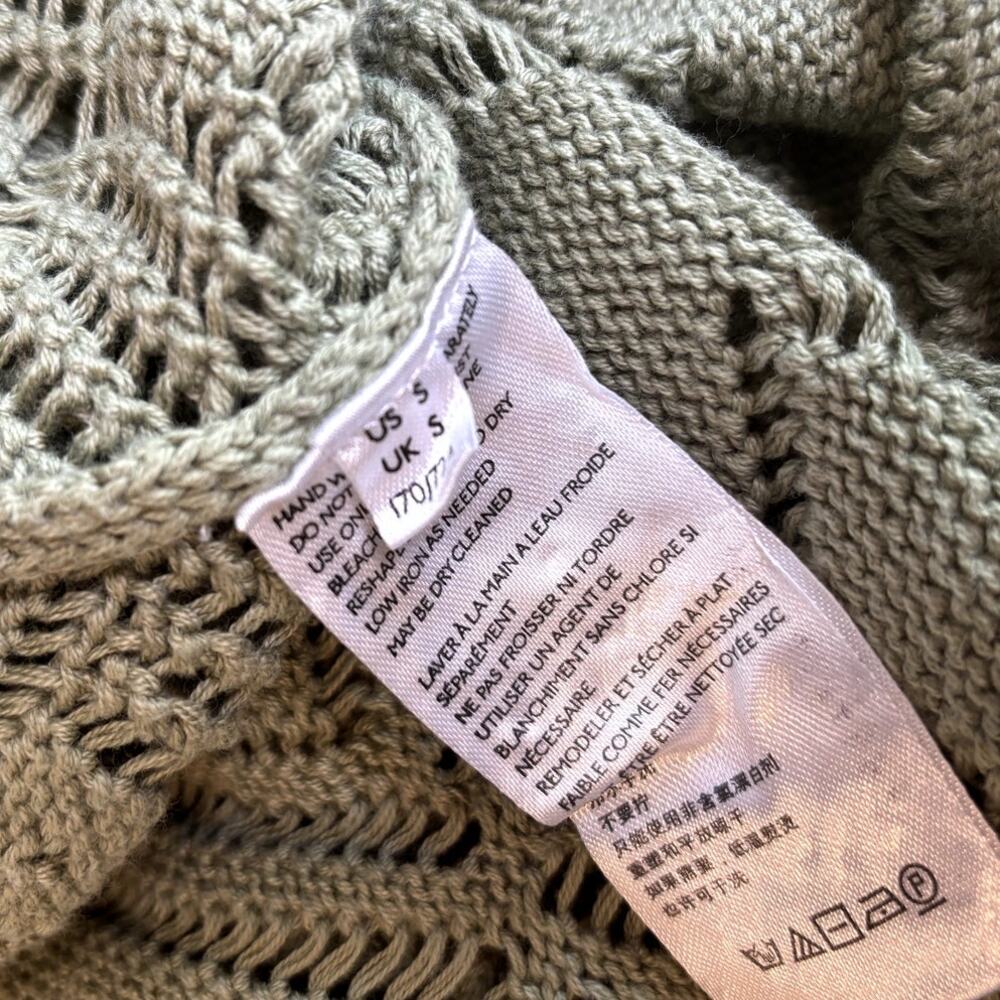 Free People Beach Sage Green Crochet Knit Wide Leg Pants Boho S - Picture 5 of 5